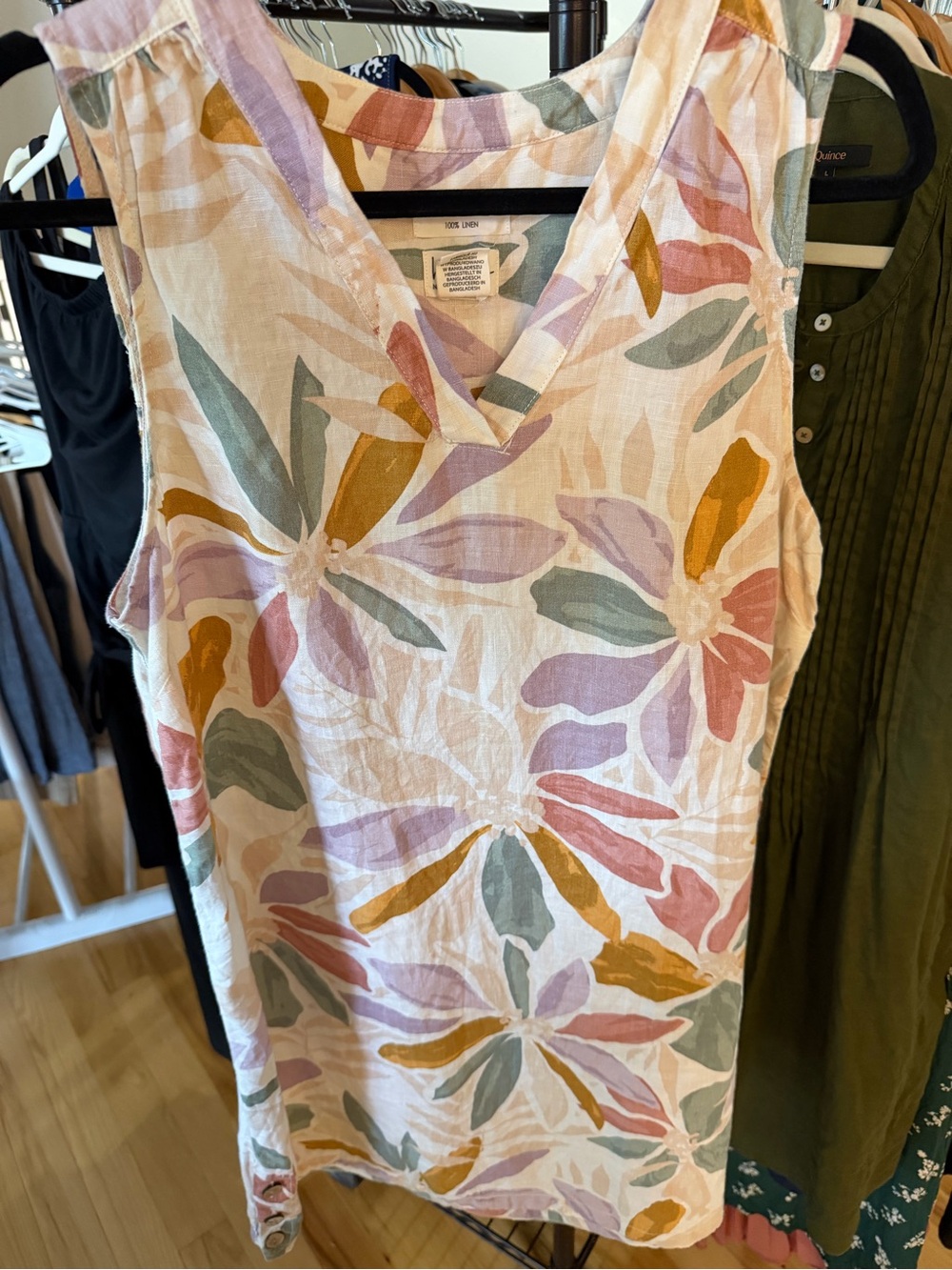 Sleeveless Floral V-Neck Mini Dress - Pastel Multi
